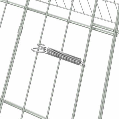 Rabbit Cage Silver 255.91 x 39.37 x 33.46 in Galvanised Steel
