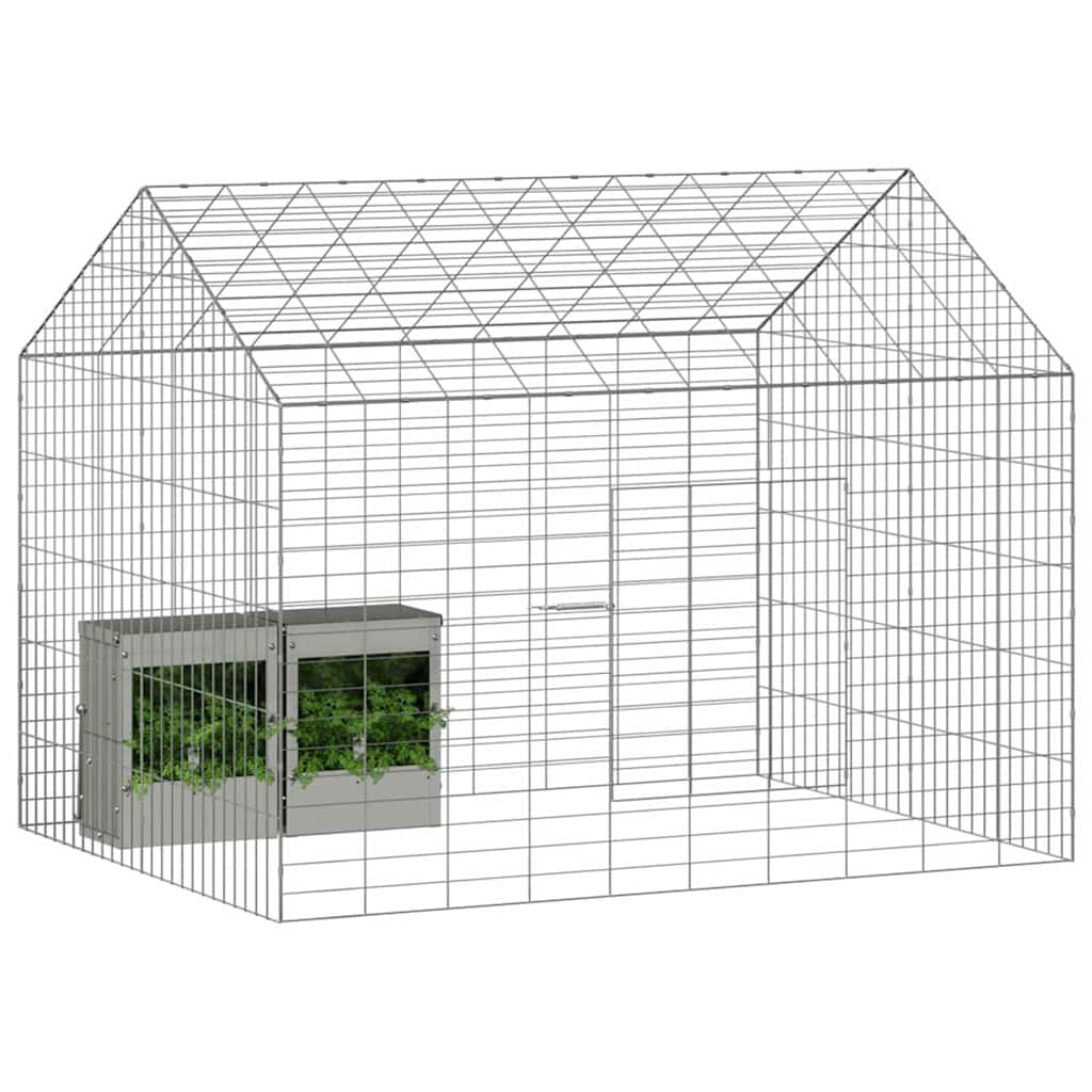 Rabbit Cage Silver 39.37 x 30.71 x 30.71 in Galvanised Steel