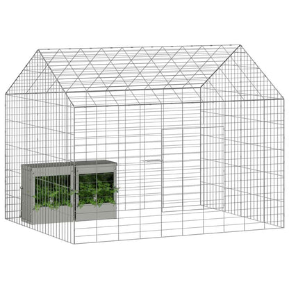 Rabbit Cage Silver 39.37 x 30.71 x 30.71 in Galvanised Steel