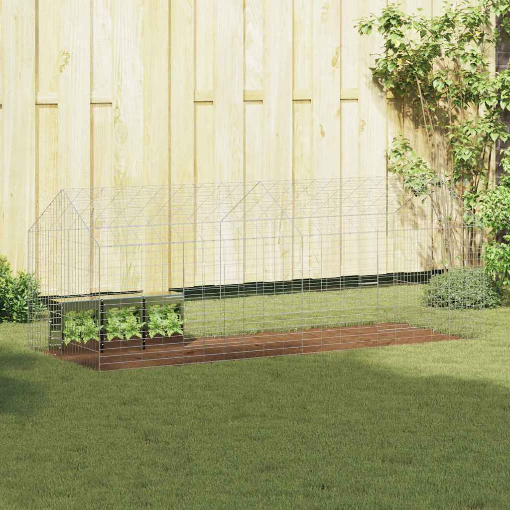 Rabbit Cage Silver 78.74 x 30.71 x 30.71 in Galvanised Steel