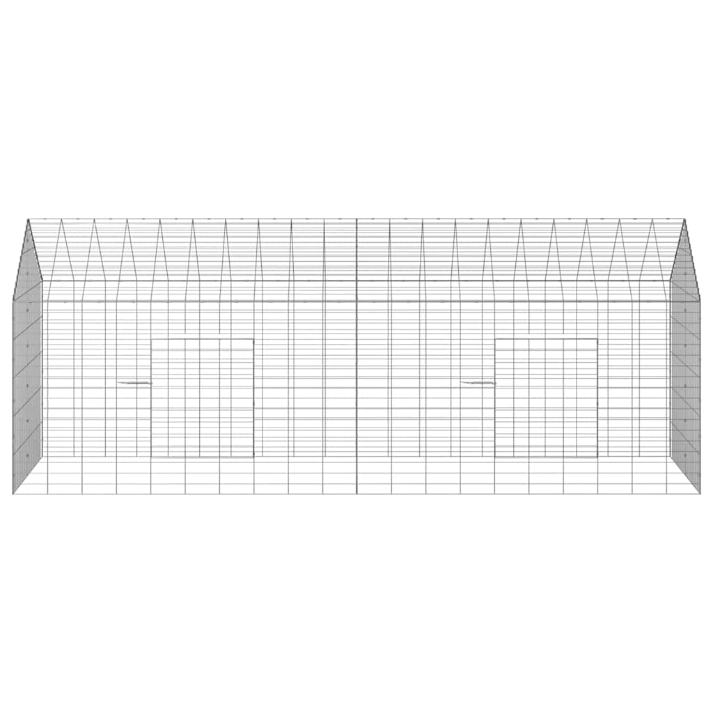 Rabbit Cage Silver 78.74 x 30.71 x 30.71 in Galvanised Steel