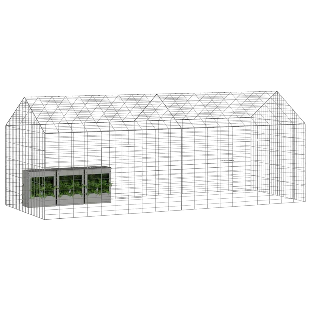 Rabbit Cage Silver 78.74 x 30.71 x 30.71 in Galvanised Steel