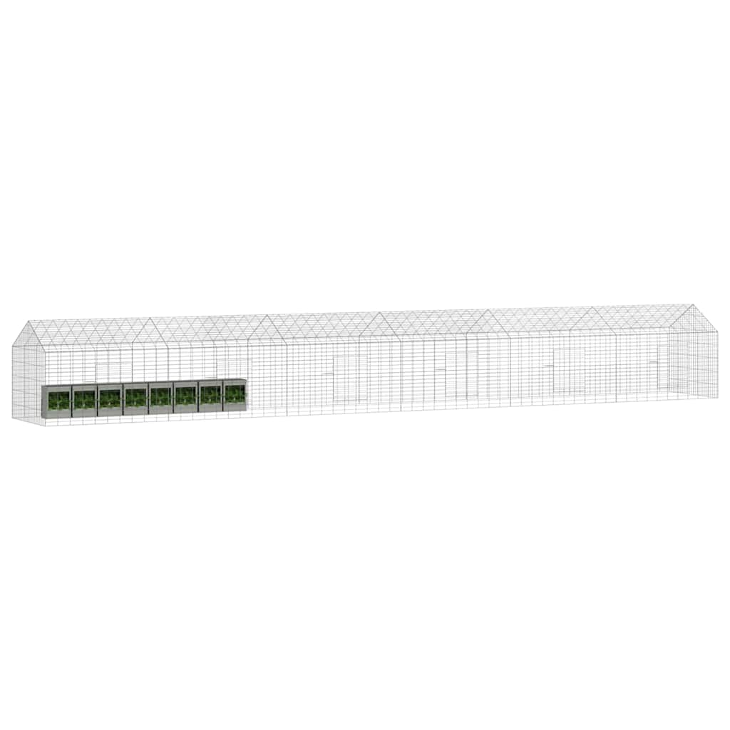 Rabbit Cage Silver 236.22 x 30.71 x 30.71 in Galvanised Steel