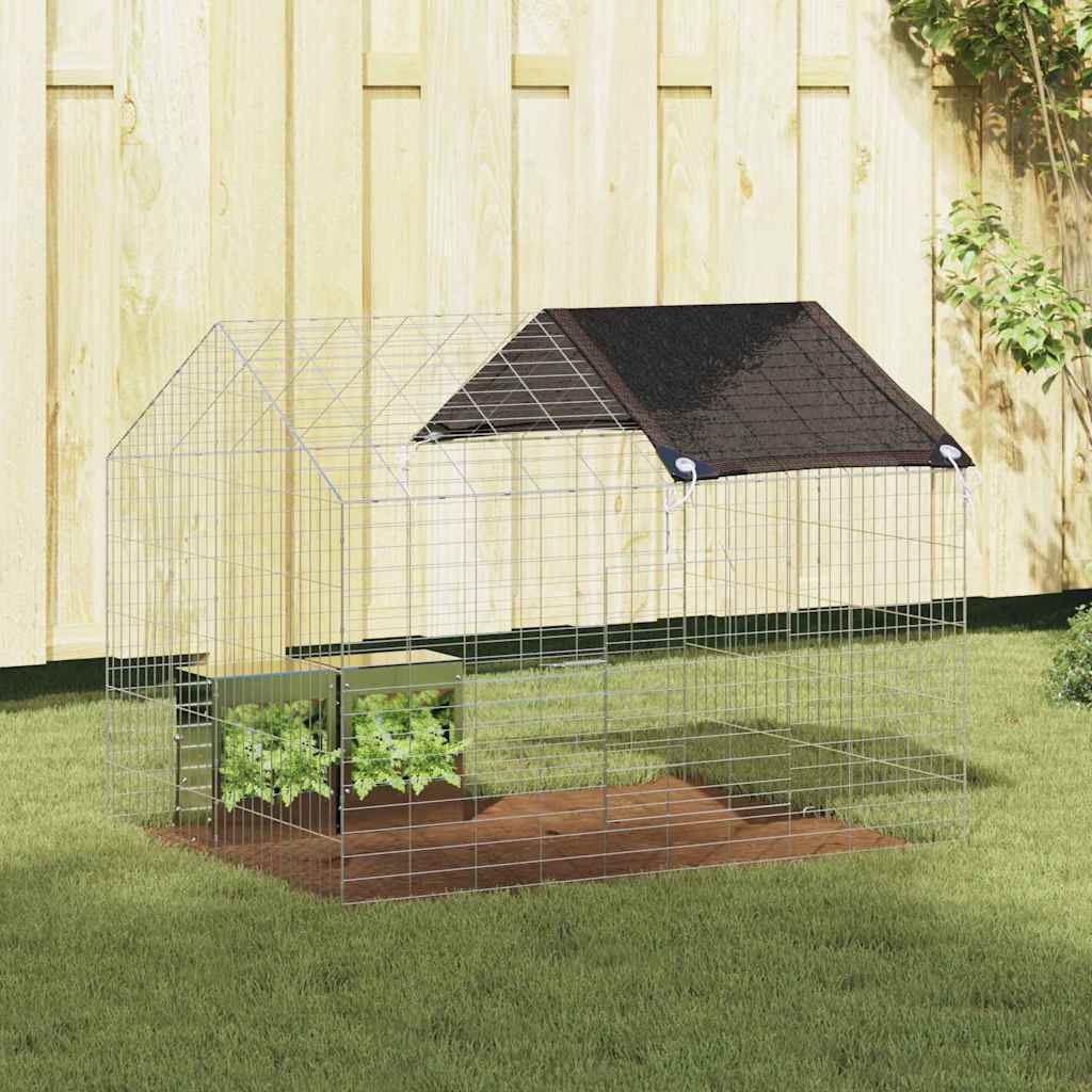 Rabbit Cage Silver 39.37 x 30.71 x 30.71 in Galvanised Steel