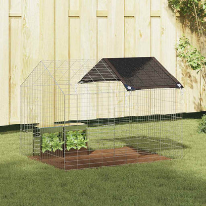 Rabbit Cage Silver 39.37 x 30.71 x 30.71 in Galvanised Steel