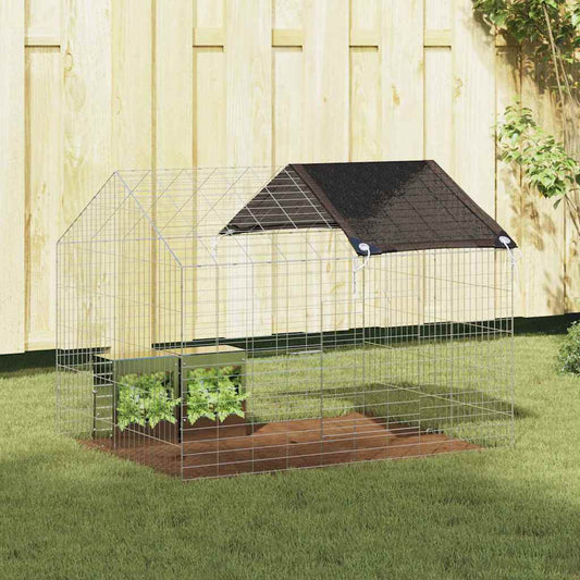 Rabbit Cage Silver 39.37 x 30.71 x 30.71 in Galvanised Steel