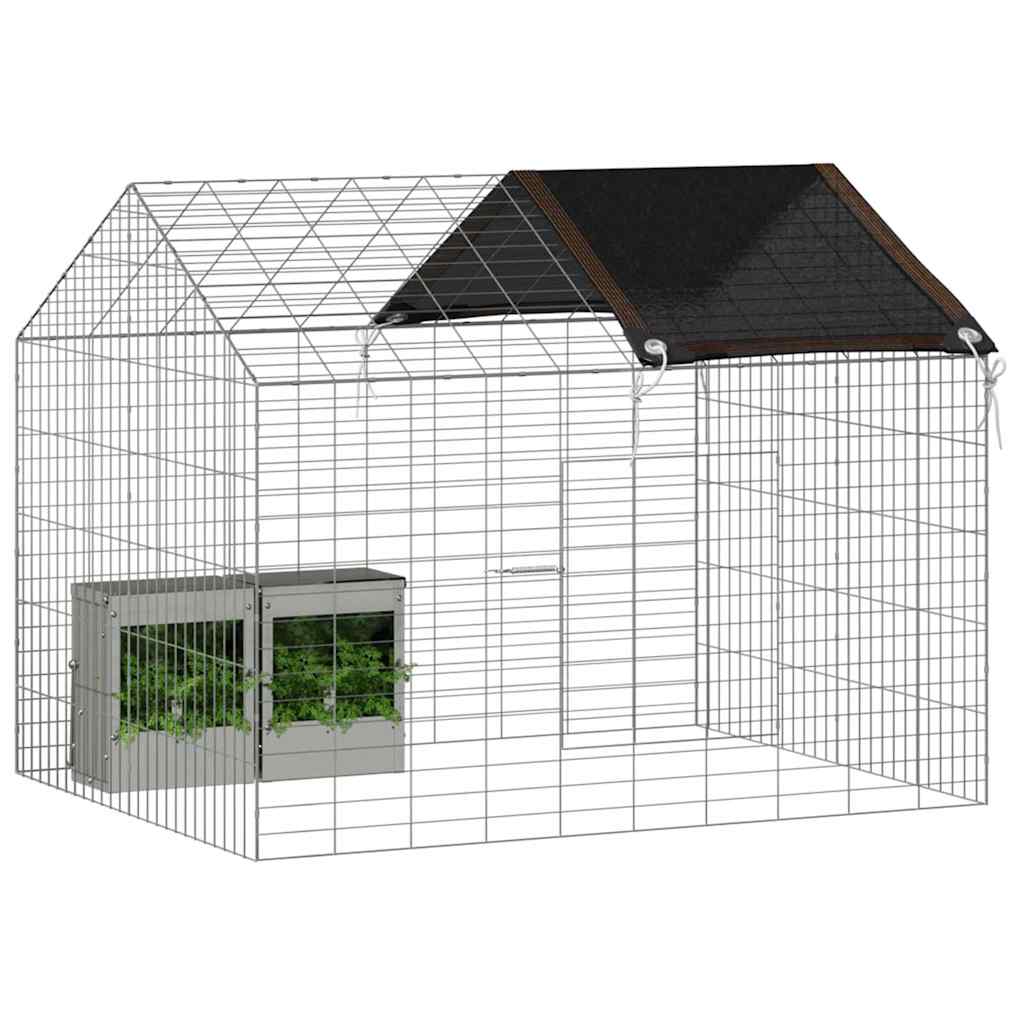 Rabbit Cage Silver 39.37 x 30.71 x 30.71 in Galvanised Steel