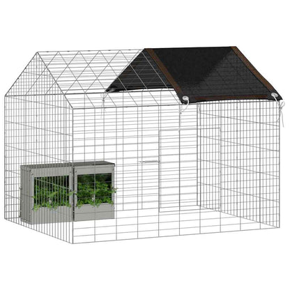 Rabbit Cage Silver 39.37 x 30.71 x 30.71 in Galvanised Steel