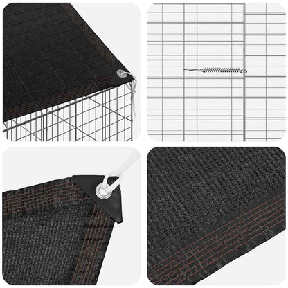 Rabbit Cage Silver 236.22 x 30.71 x 30.71 in Galvanised Steel