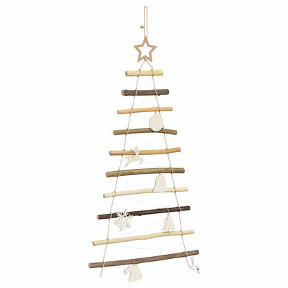 Christmas Tree with 30 LEDs Natural 35.4" Solid Ash wood