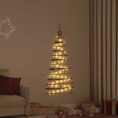 Christmas Tree with 50 LEDs Natural 47.2" Solid Ash wood