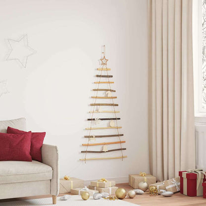 Christmas Tree with 50 LEDs Natural 47.2" Solid Ash wood