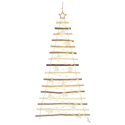 Christmas Tree with 50 LEDs Natural 47.2" Solid Ash wood