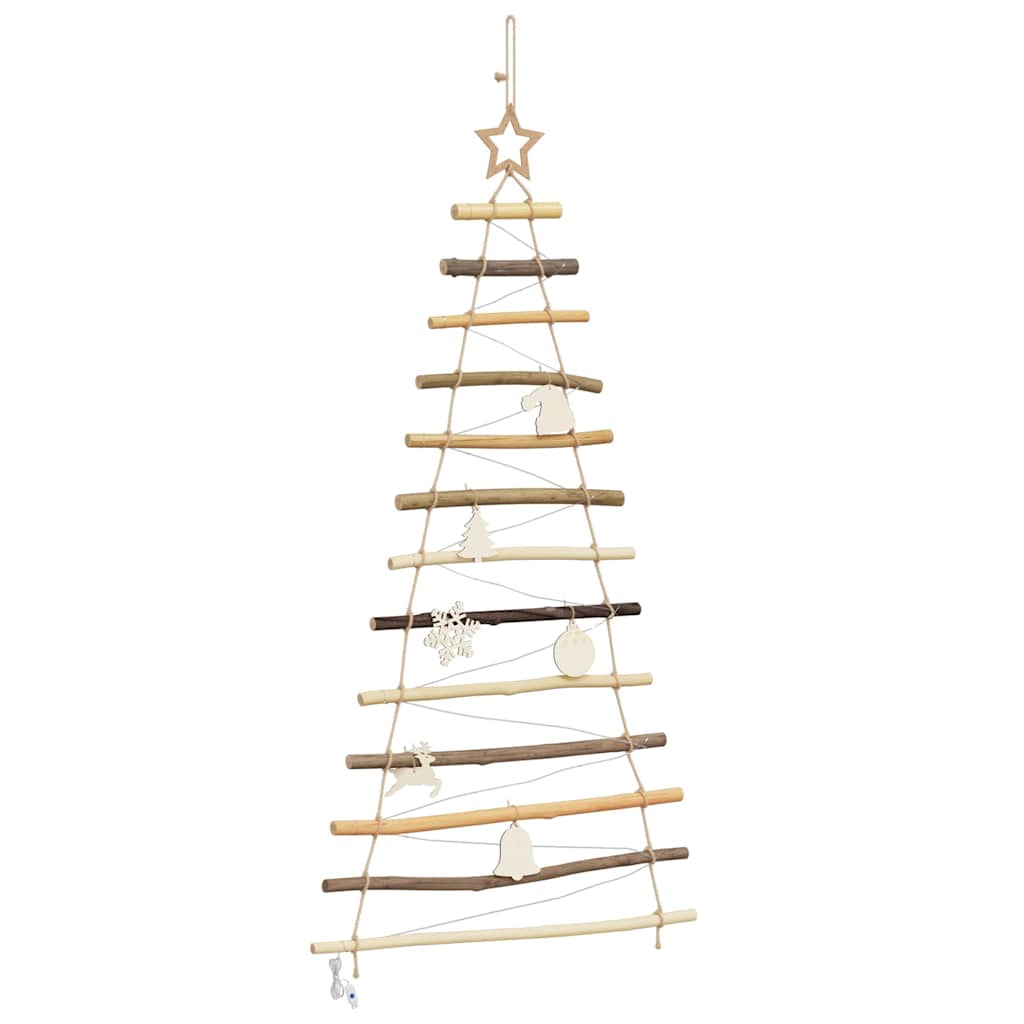 Christmas Tree with 50 LEDs Natural 47.2" Solid Ash wood