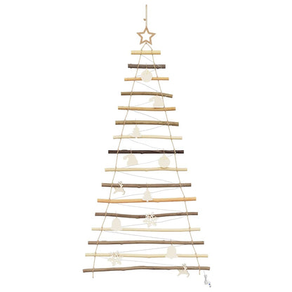 Christmas Tree with 50 LEDs Natural 47.2" Solid Ash wood