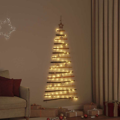 Christmas Tree with 80 LEDs Natural 59.1" Solid Ash wood