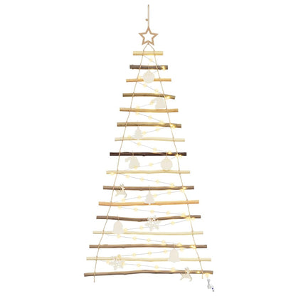 Christmas Tree with 80 LEDs Natural 59.1" Solid Ash wood