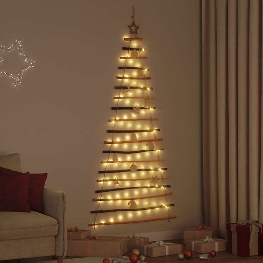 Christmas Tree with 100 LEDs Natural 70.9" Solid Ash wood