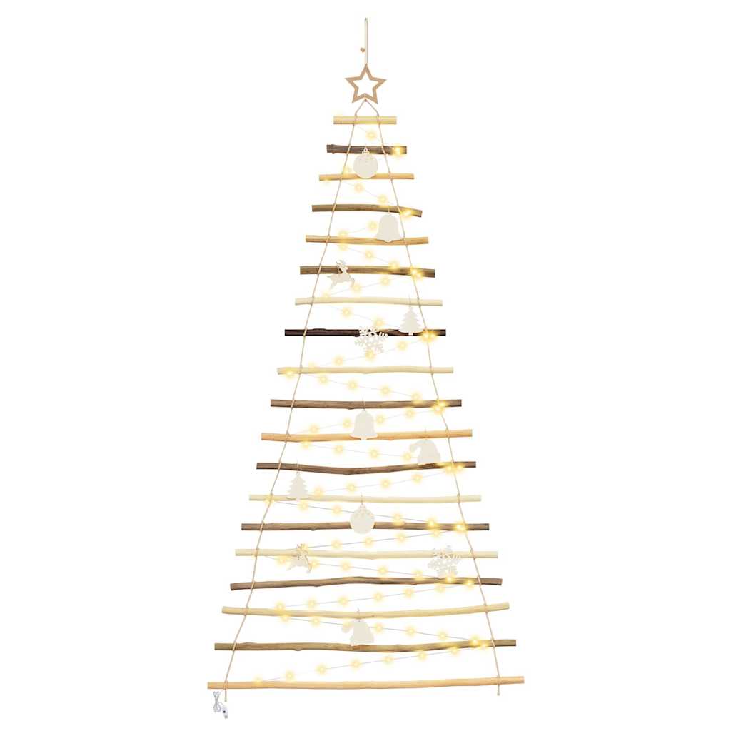 Christmas Tree with 100 LEDs Natural 70.9" Solid Ash wood