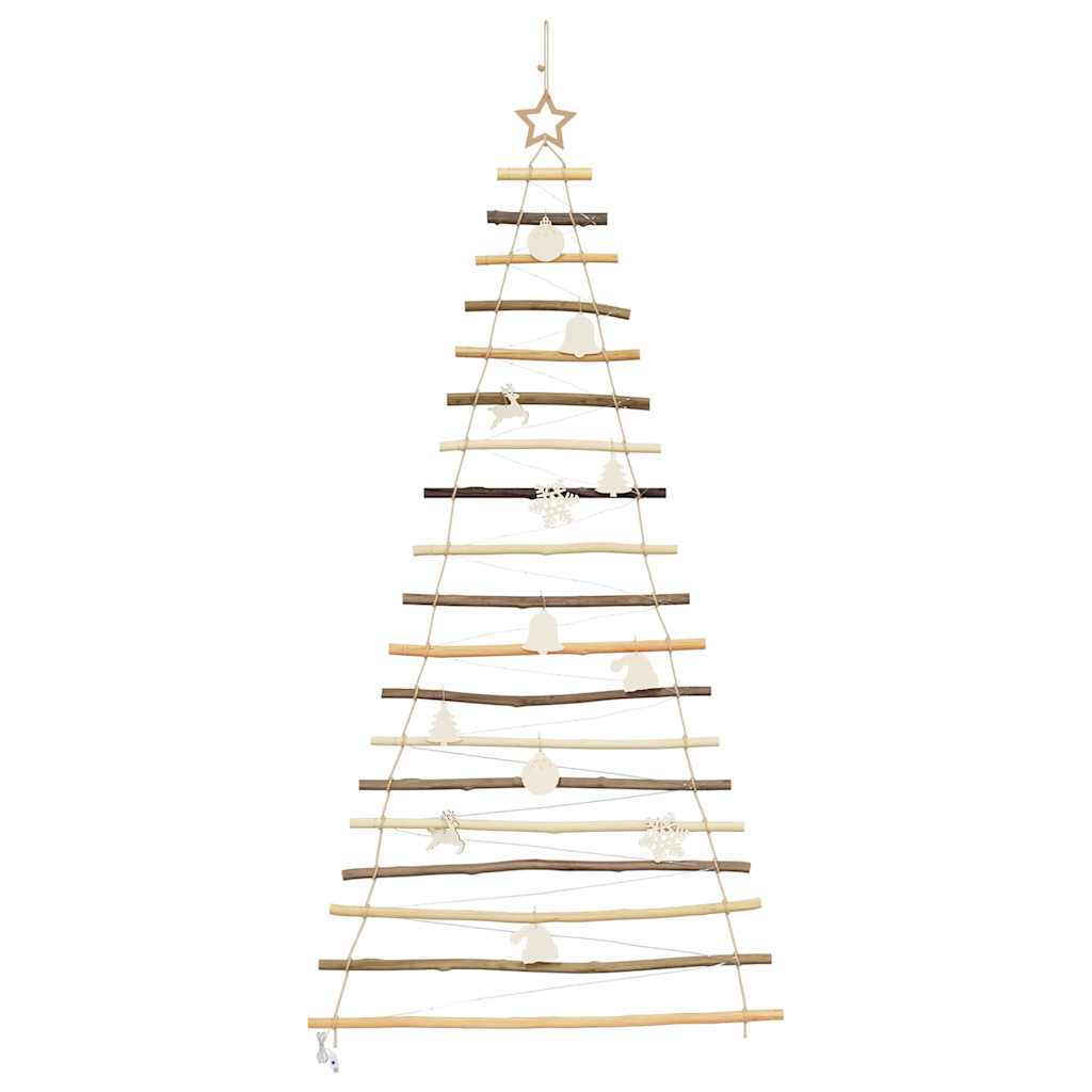 Christmas Tree with 100 LEDs Natural 70.9" Solid Ash wood