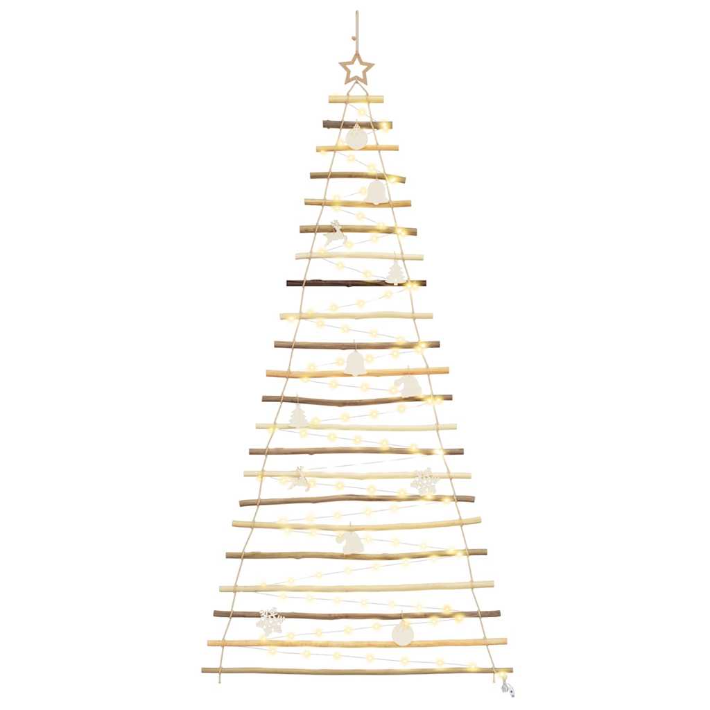 Christmas Tree with 130 LEDs Natural 82.7" Solid Ash wood