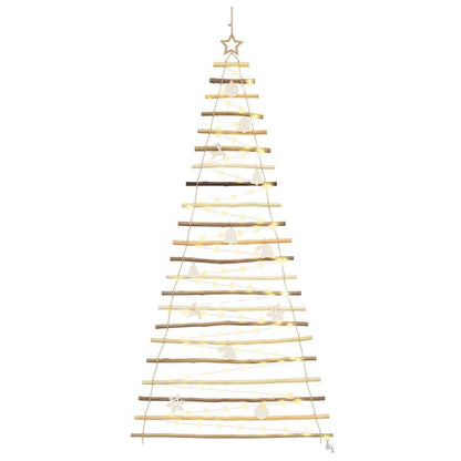Christmas Tree with 130 LEDs Natural 82.7" Solid Ash wood