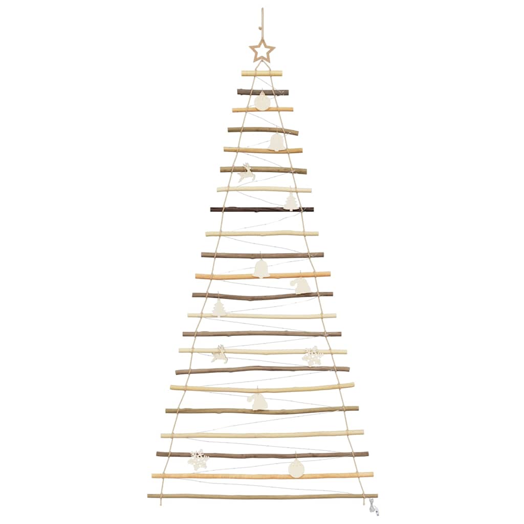 Christmas Tree with 130 LEDs Natural 82.7" Solid Ash wood