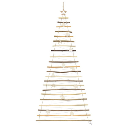 Christmas Tree with 130 LEDs Natural 82.7" Solid Ash wood