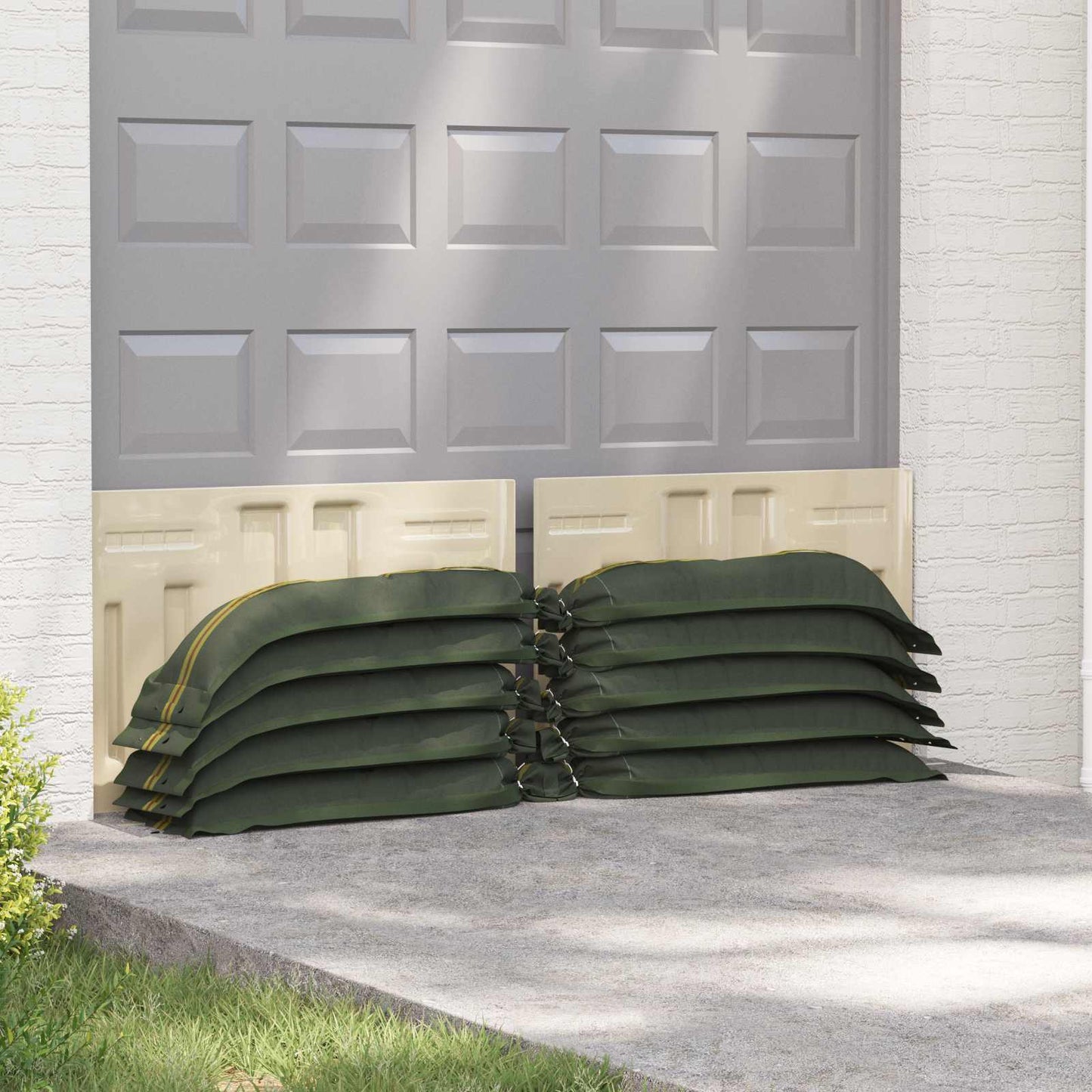 Sandbags 100 pcs Dark Green 39.37 x 9.84 in HDPE