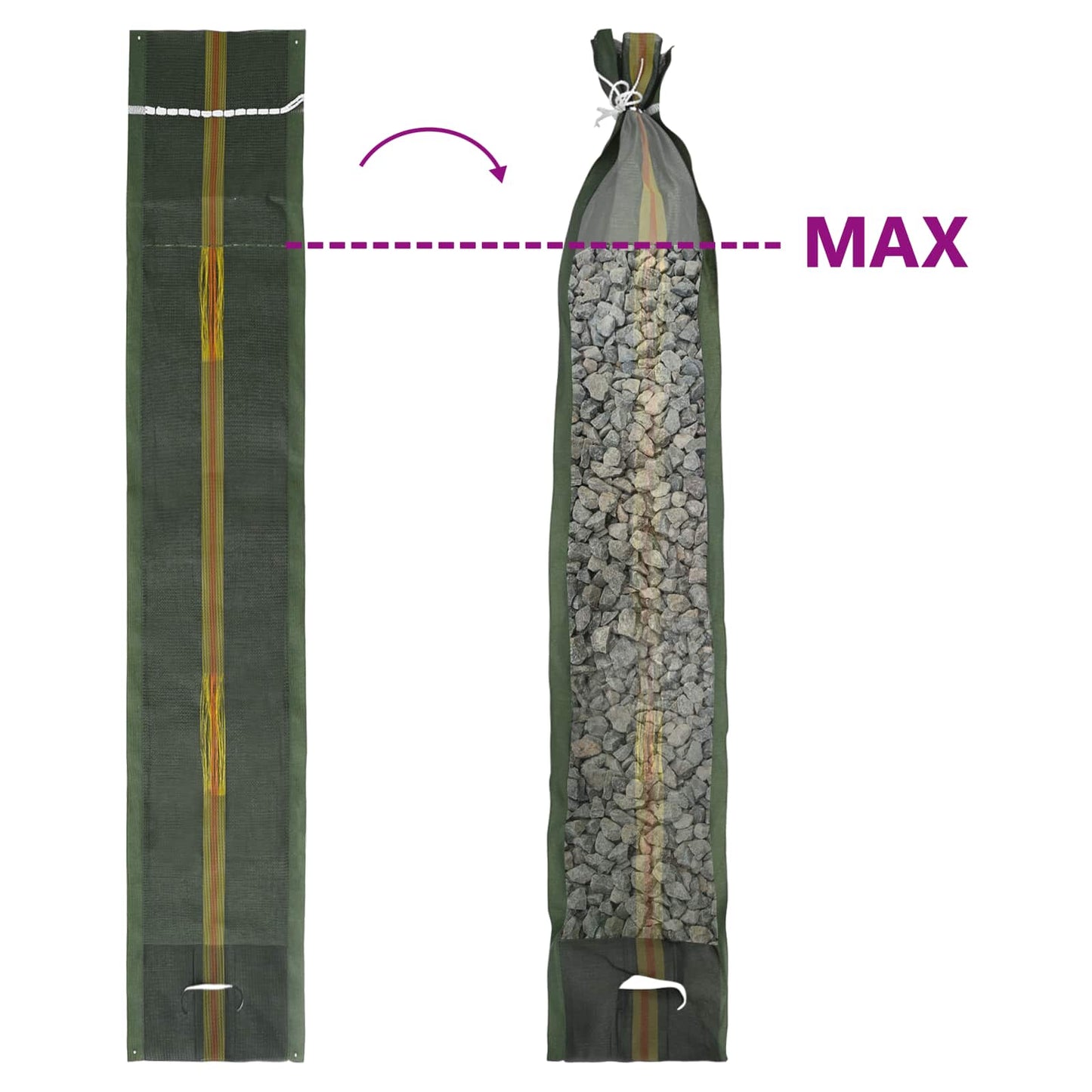 Sandbags 100 pcs Dark Green 39.37 x 9.84 in HDPE