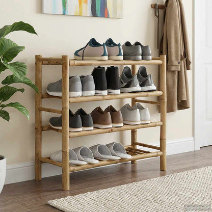 Shoe Rack with Shelf Natural 26.77 x 11.02 x 24.80 in Bamboo