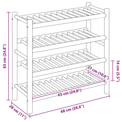 Shoe Rack with Shelf Natural 26.77 x 11.02 x 24.80 in Bamboo