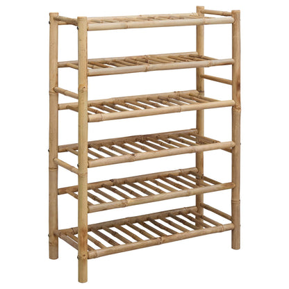 Shoe Rack with Shelf Natural 26.77 x 11.02 x 37.80 in Bamboo