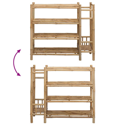 Shoe Rack with Shelf Natural 34.65 x 10.63 x 31.50 in Bamboo
