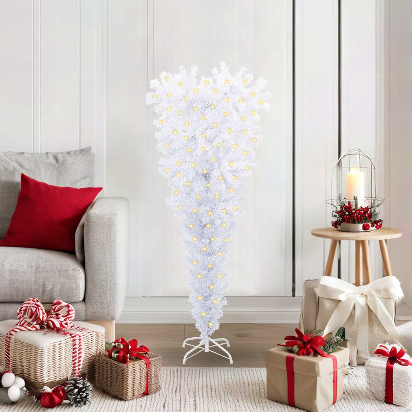 Artificial Christmas Tree White 47.24 in PVC and Steel