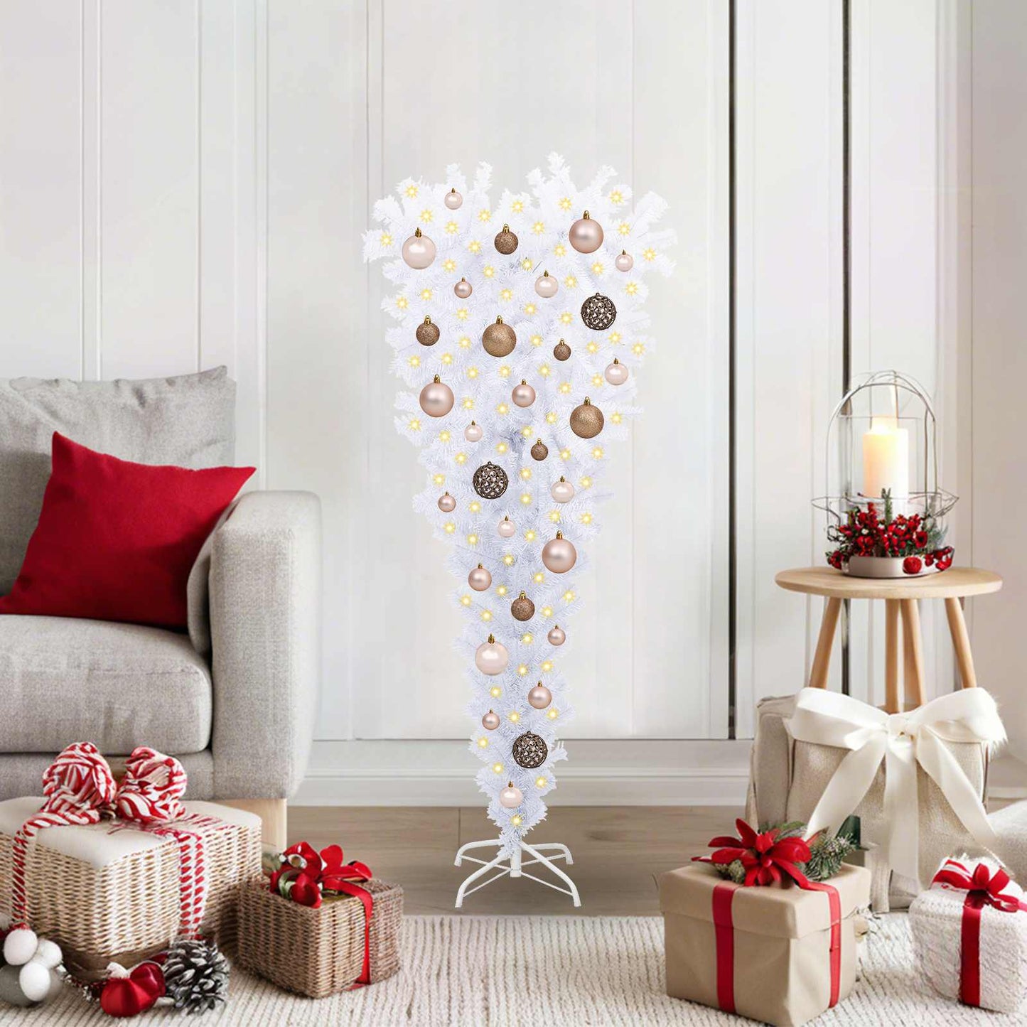 Artificial Christmas Tree White 47.24 in PVC and Steel