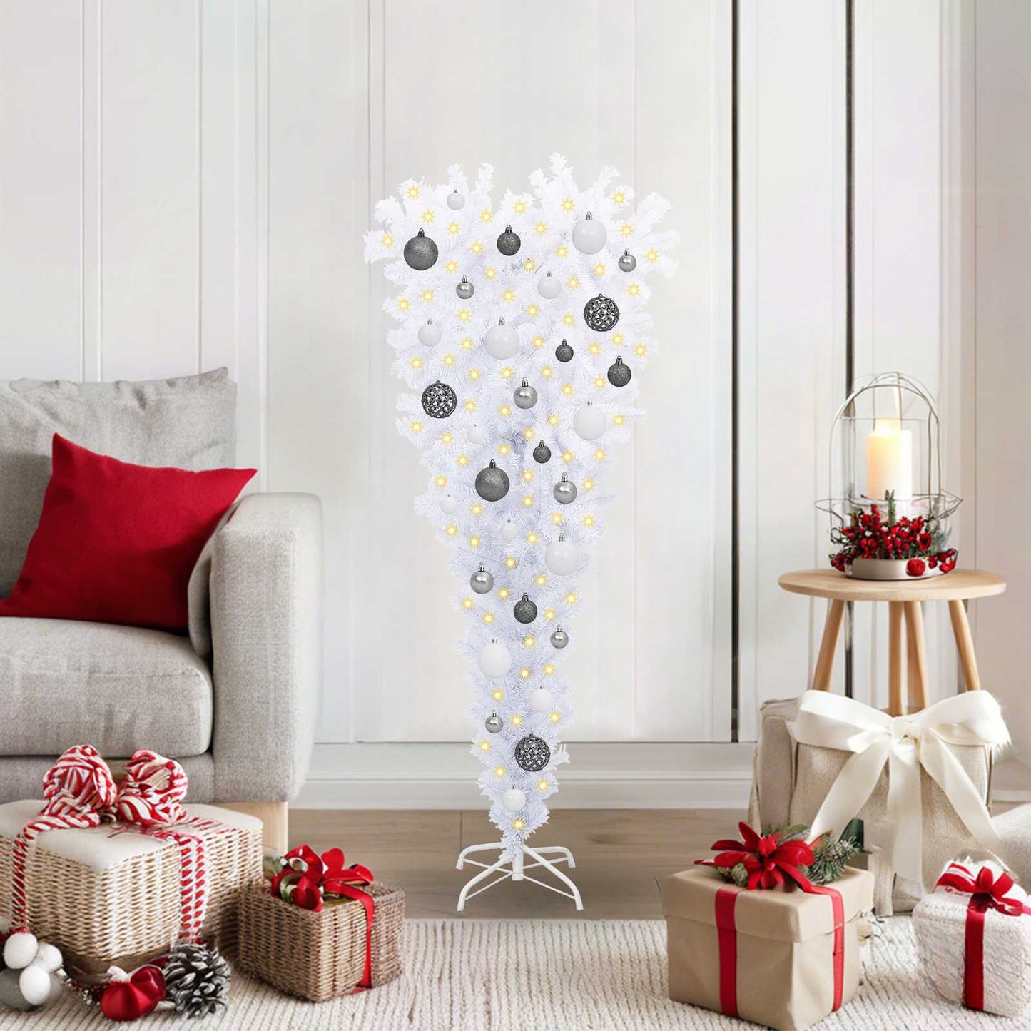 Artificial Christmas Tree White 47.24 in PVC and Steel