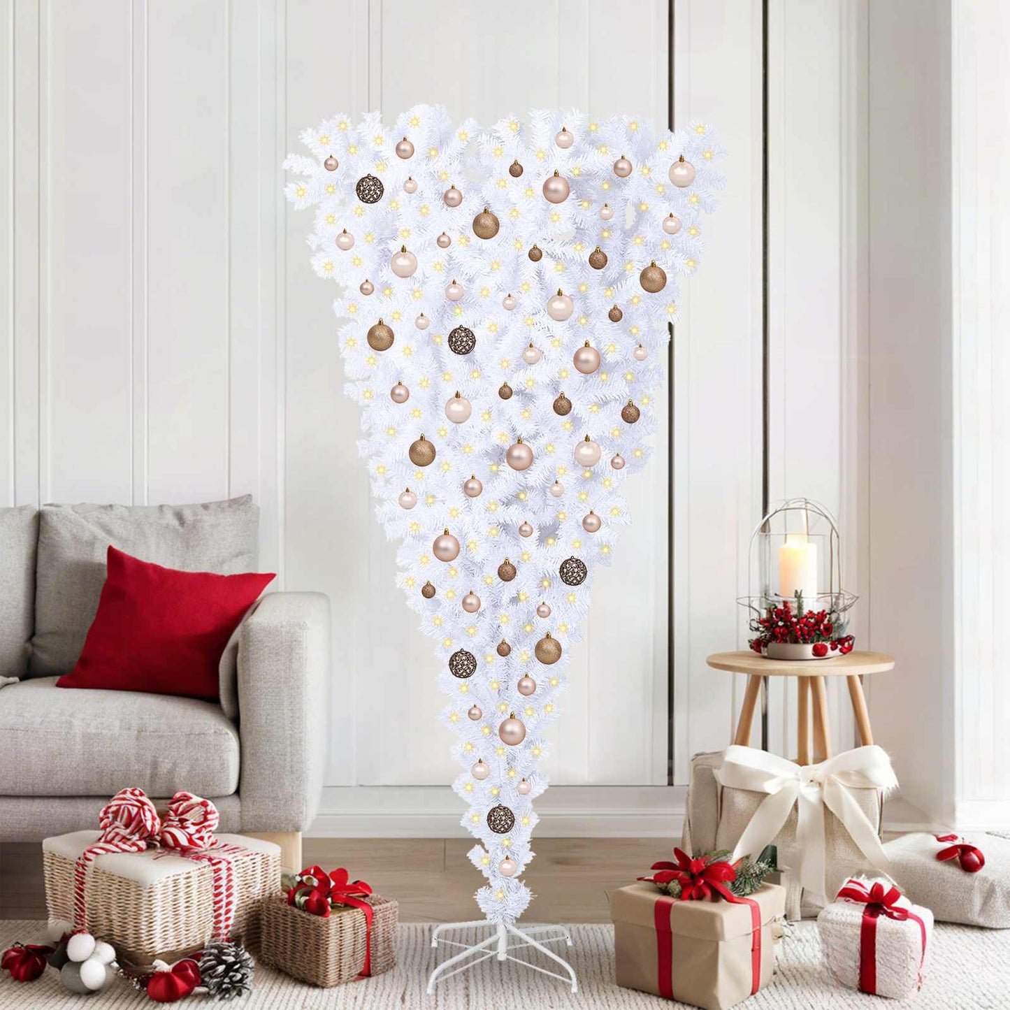 Artificial Christmas Tree White 70.87 in PVC and Steel